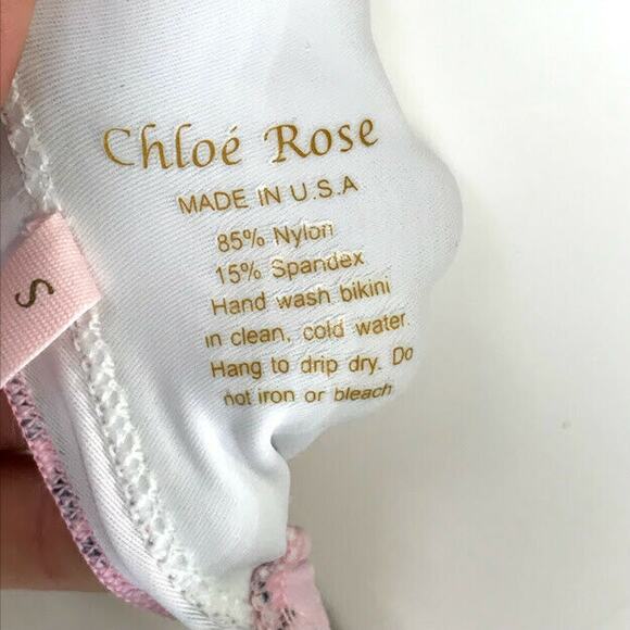 Chloe Rose Daisy Bikini Top Seashell Shell Print Ruffle Halter Tie Womens NWT - Picture 6 of 9